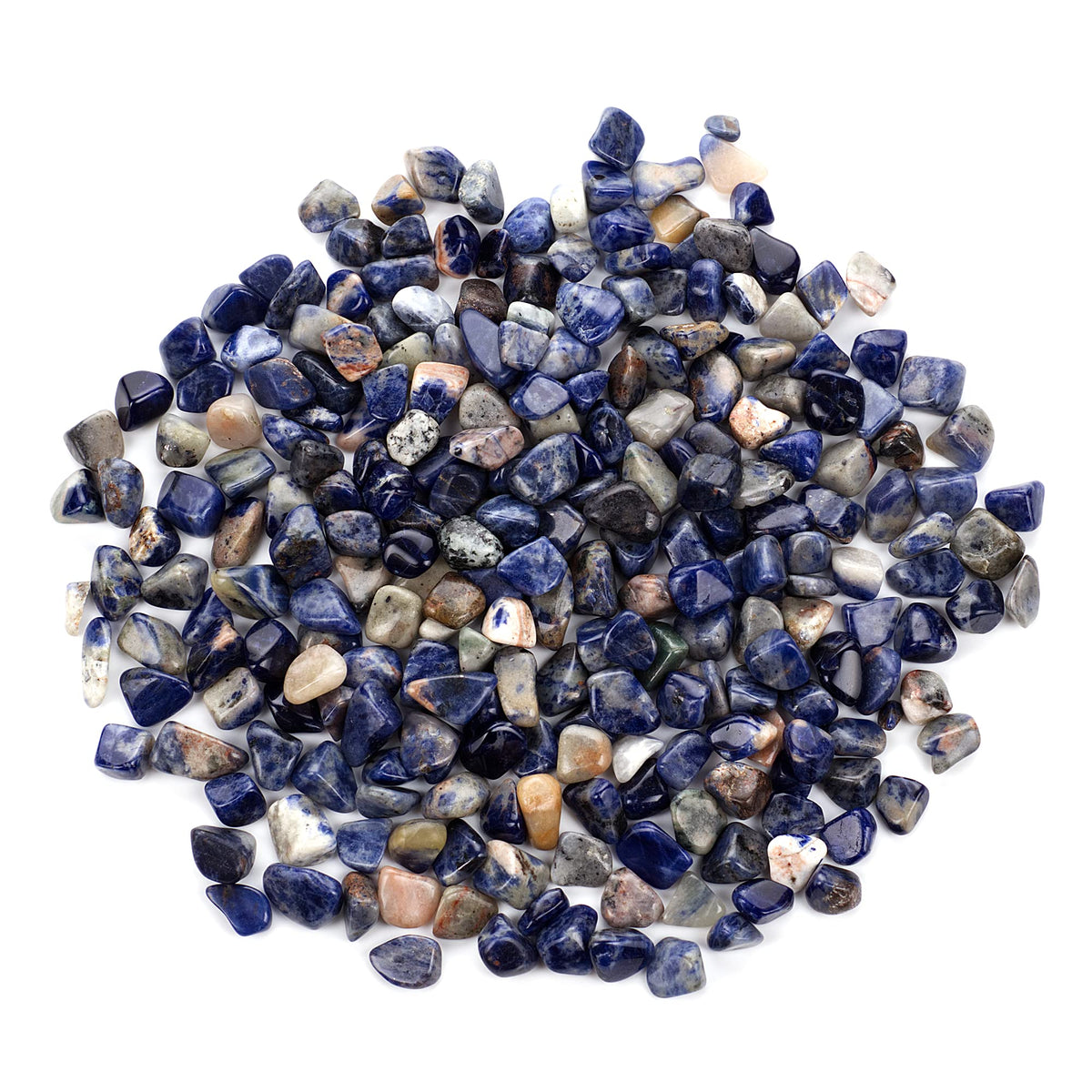 Cherry Tree Collection 1/2 Pound Polished Tumbled Gemstone Chips, Pebbles, Crystal Chips Bulk for Jewelry Making, Healing, Plants, Succulents, Aquariums, Decoration, Chakra (Sodalite-L)