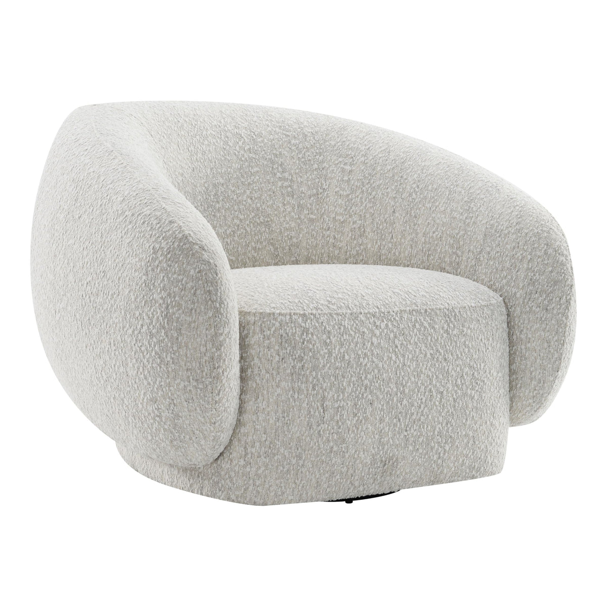 Furniture of America Corra Modern Boucle 41.7-inch Swivel Chair with 360-degree Swivel Base, Sloped Curved Backrest and Armrest for Living Room, Office, Beige