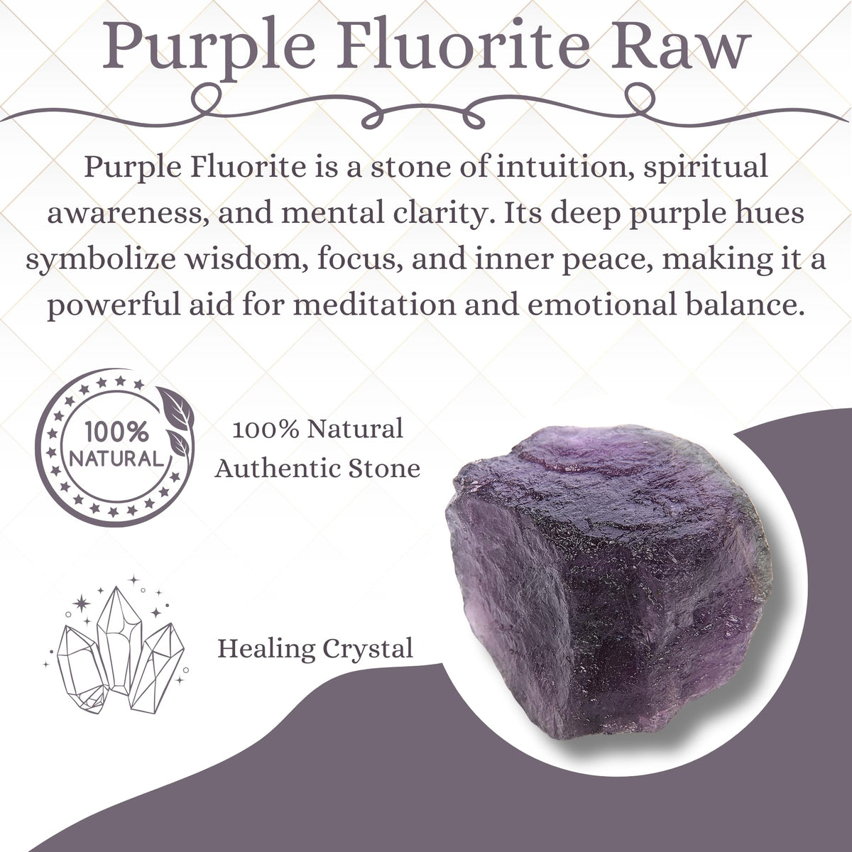 ANAYA AGATE Purple Fluorite 2 Pcs Raw Crystals Rough Gemstones w/Authenticity Card, Velvet Pouch - Large 1.25–2.0" Raw Stones for Tumbling, Cabbing, Polishing, Cutting Natural Healing Crystals for Home Decor, DIY Stones