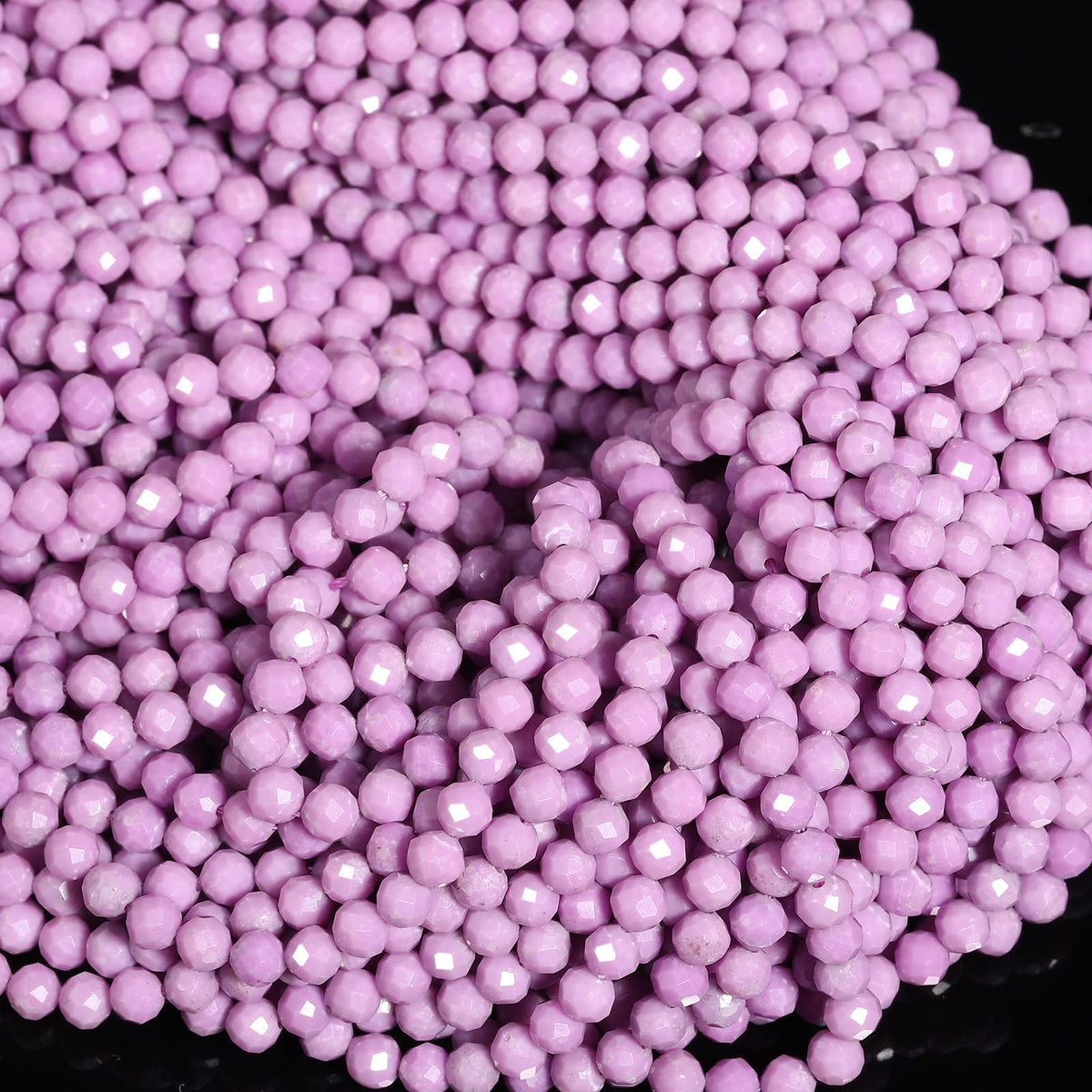 Song Xi 90pcs 4mm Natural Purple Mica Gemstone Beads Faceted Round Loose Stone Beads for Jewelry Making