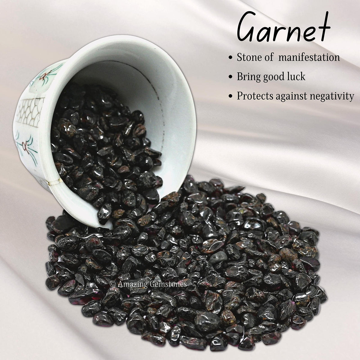 Amazing Gemstone Garnet Crystal Chips Aquarium Gravel Rocks - 1000+ Carat Garnet Chips Bulk Fish Tank Gravel, Small Tumbled Stone Chips and Tiny Crystals for Decoration (Natural AAA Grade Gemstones)