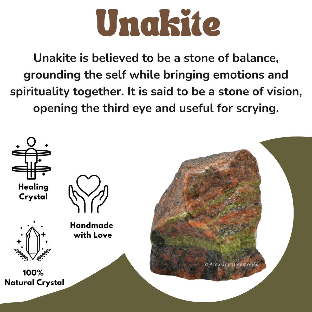 Amazing Gemstone Unakite Jasper Raw Crystals and Healing Stones, Natural Rocks for Tumbling and DIY Raw Stones and Crystals (1 lb)