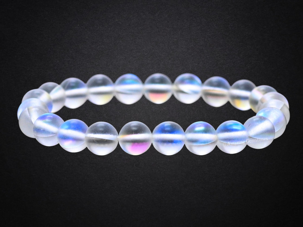 Amazing Gemstone Crystal Bracelet for Women Men's Gifts - Protection Healing Crystal Bracelet - 8mm Gemstone Beaded Stretchable Bracelet Pulseras Para Hombres Mujer Stocking Stuffers Mothers Day Gift (Rainbow Mermaid)