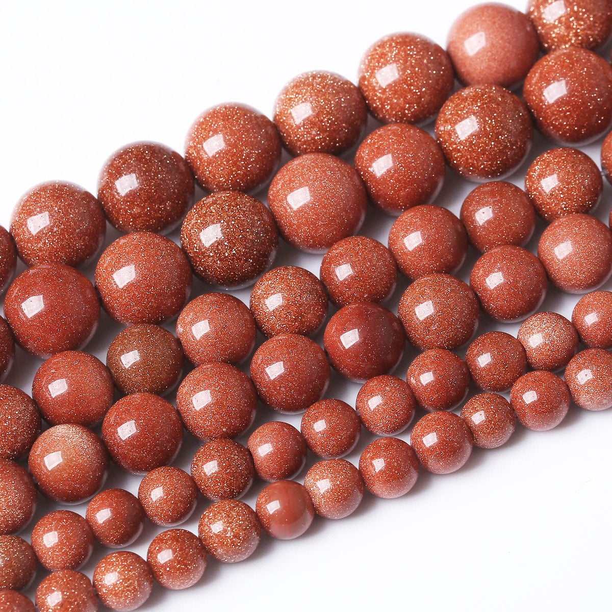 36PCS 10MM Natural Gold Sand Stone Beads Energy Healing Beads for DIY Jewelry Bracelet Necklace Making for Jewelry Making15Inch