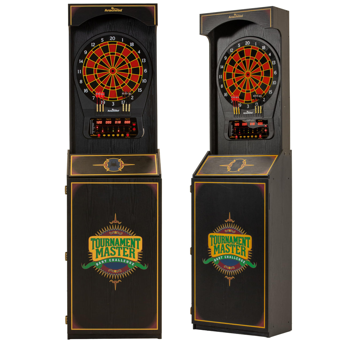 Arachnid Cricket Pro 650 Standing Electronic Dartboard with 24 Games, 132 Variations, and 6 Soft-Tip Darts Included, Brown,E650FS-BK3