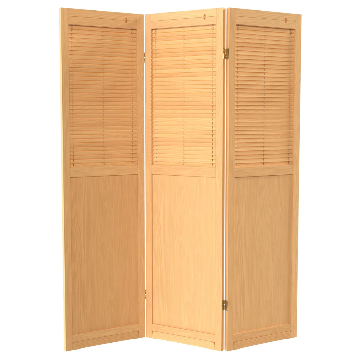Red Lantern 6 ft. Tall Adjustable Shutter Room Divider Natural 3 Panel