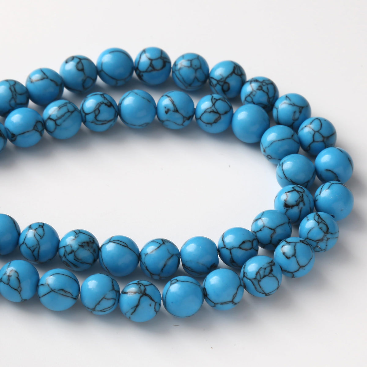 90PCS 4MM Blue Turquoises Round Loose Beads Natural Gemstone Beads for Jewelry Making DIY Bracelet Necklace 15"