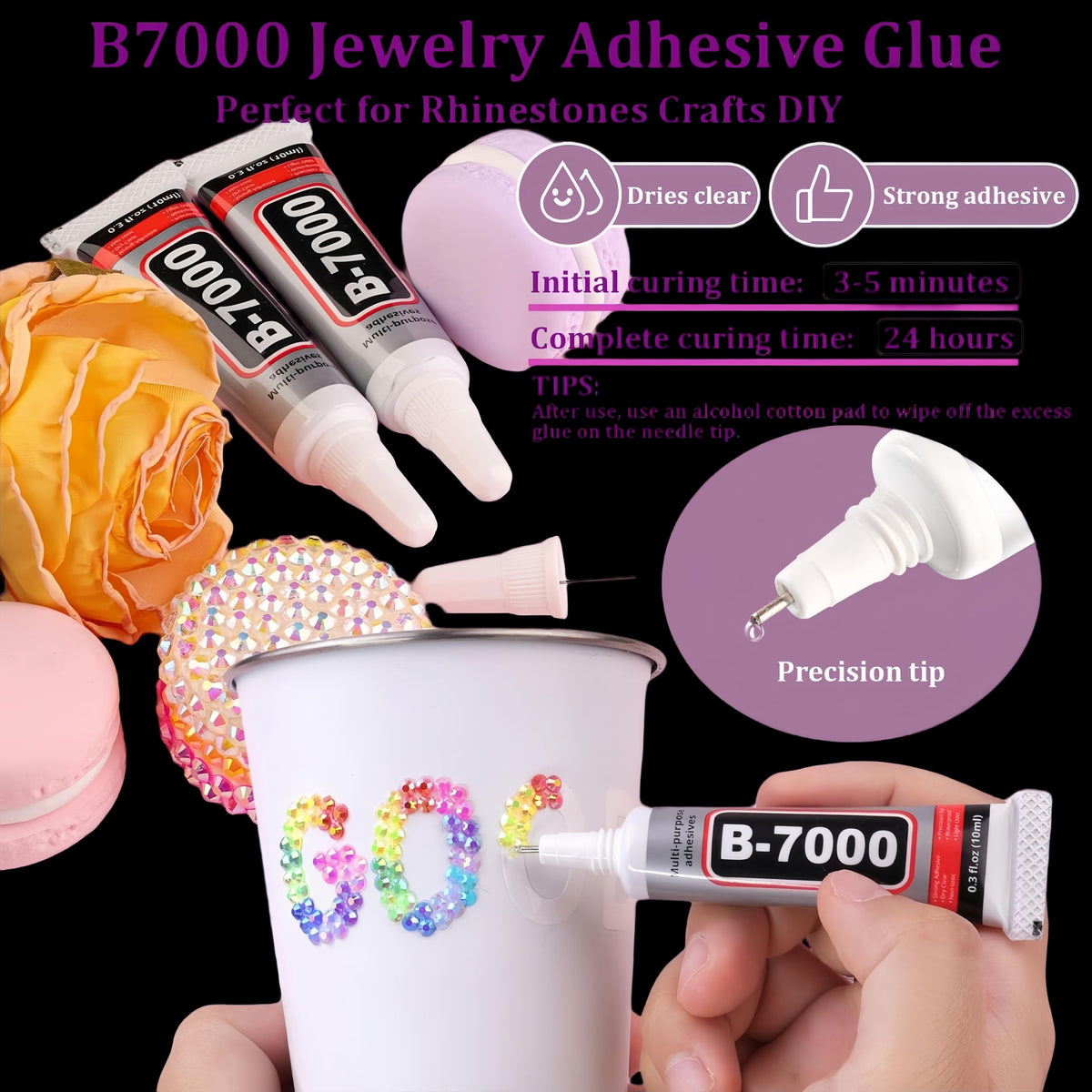 Resin AB Rhinestones 48000Pcs 48 Colors 3mm Flatback Gems Kit for Crafting, Jelly Bedazzler Supplies with B7000 Jewelry Glue Organizer Tray Tweezers Pickup Pen for Diamond Art Nail Art Shoes DIY