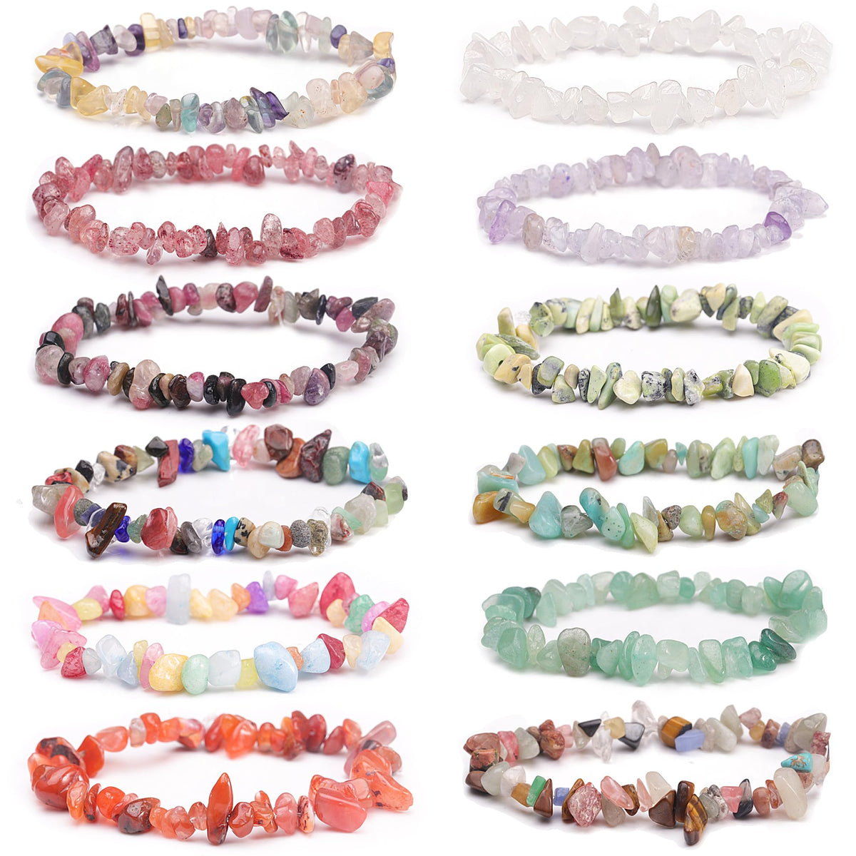 Youngbling Natural Chip Stone Beads 450 Pcs 5-8mm Healing Crystal Irregular Gemstone Drilled Lose Rocks Rose Quartz Beads for Bracelet Jewelry Making