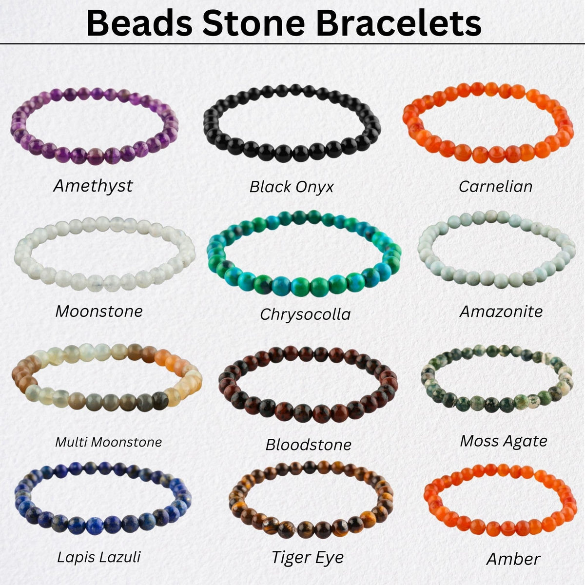 TGH Natural Multi Moonstone Bracelet – Healing Crystal Jewelry for Emotional Balance & Intuition – Handmade 6mm Beads Elastic Stretch Bracelet 7.5 Inch for Women & Men Christmas Gift