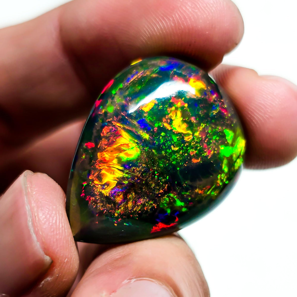 21.50 Ct Welo Fire Ethiopian Opal | Oval Cabochon Loose Gemstone 23x18 mm
