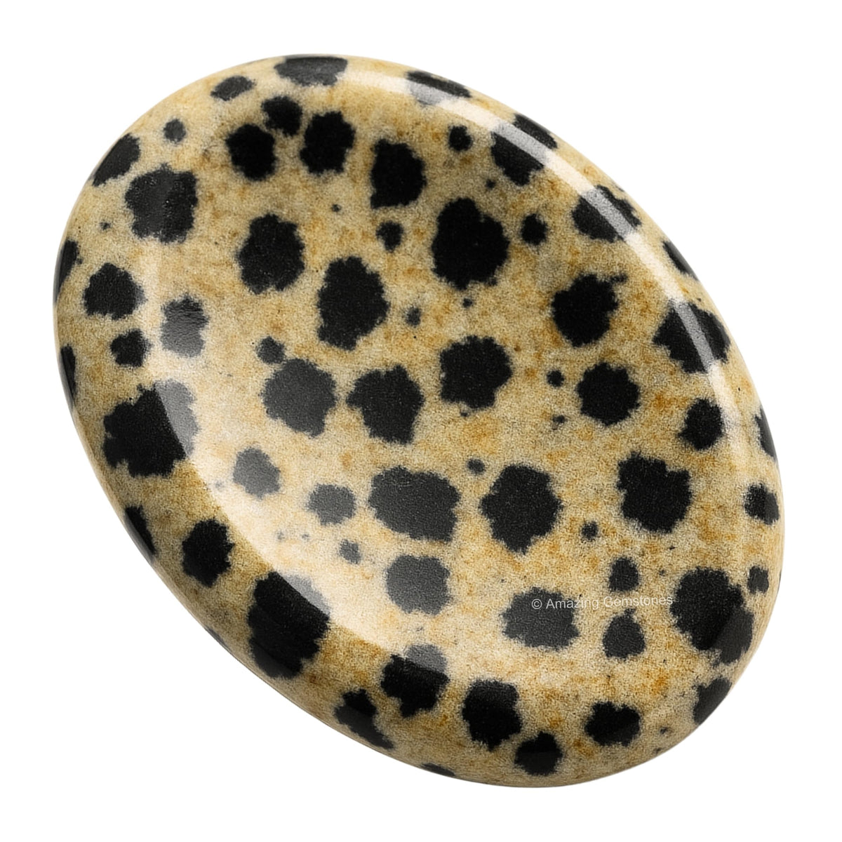 Amazing Gemstone Dalmatian Jasper Worry Stone, Healing Crystals - Piedra Crystal Fidget for Gift, Meditation, Calming, Relaxation, Stress Relief