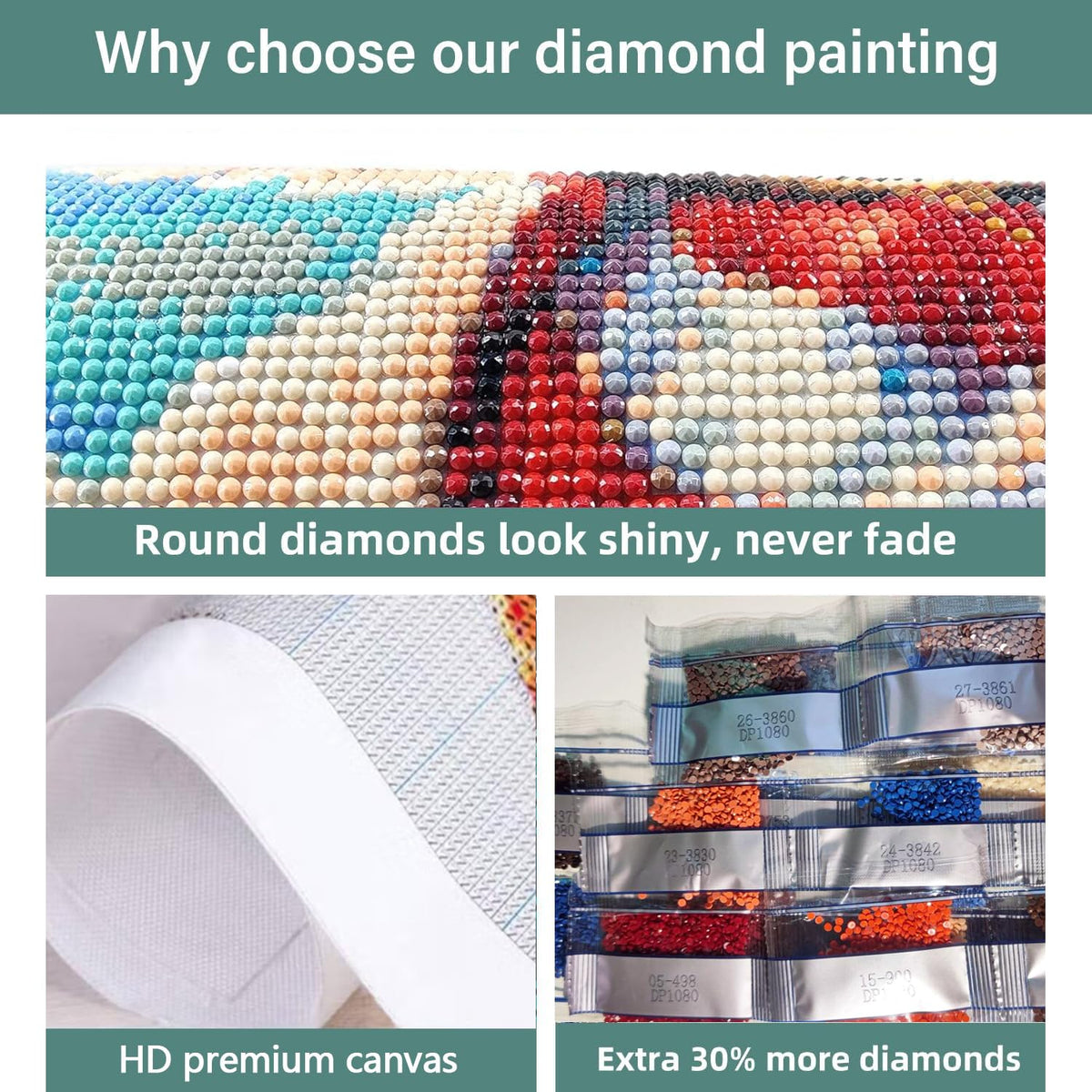 DIYCYCY Forest Bear Diamond Art Kits for Adults,DIY 5D Diamond Painting Kits for Beginners, Round Full Drill Diamond Dots Paintings,Diamonds Pictures Gem Art for adults Crafts Home Decor 13.78x13.78in