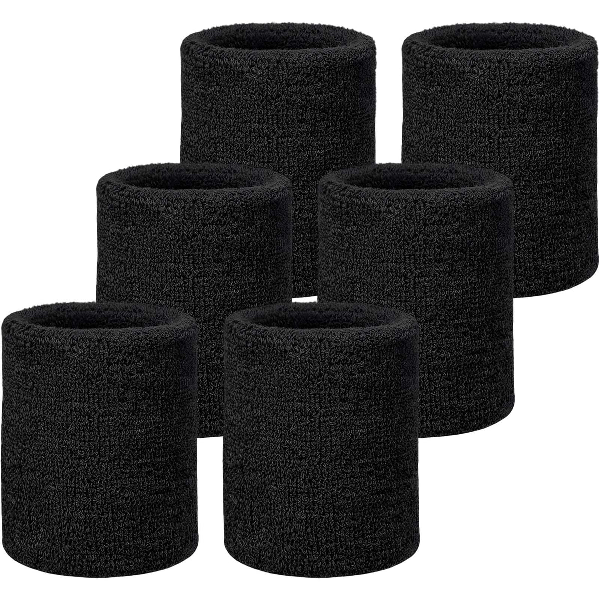 Willbond 6 Pcs Wrist Sweatbands Tennis Sweat Bands Sports Wristbands Sweat Wristbands Wrist Bands Competitions Absorbent Sweatbands for Basketball Tennis Football Running Working