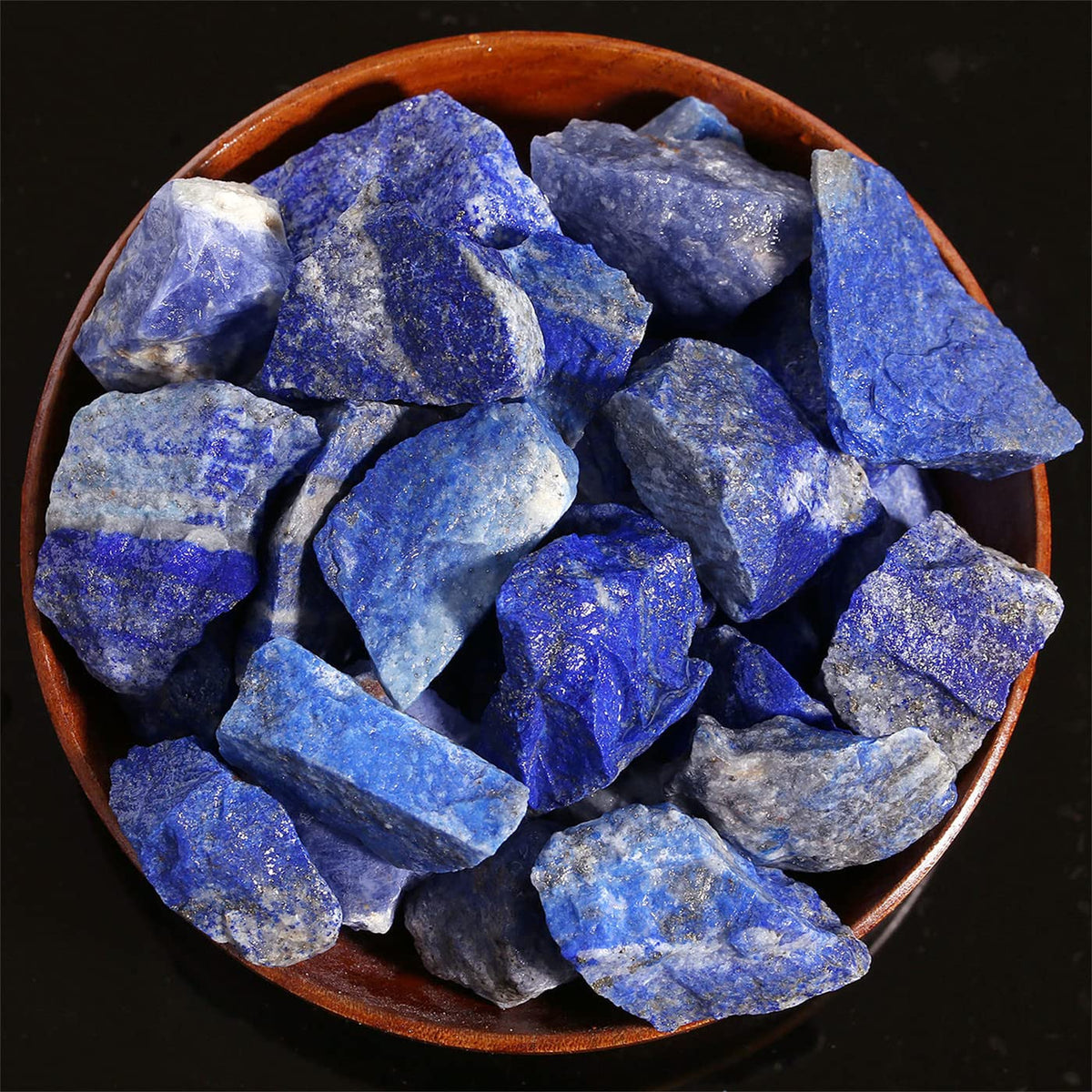 YATOJUZI Lapis Lazuli 1lb Bulk Natural Healing Crystals Raw Rough Rocks Stones Sets for Cabbing Tumbling Cutting Lapidary Polishing Reiki Crytsal Healing Wire Wrapping Decoration Gemstone