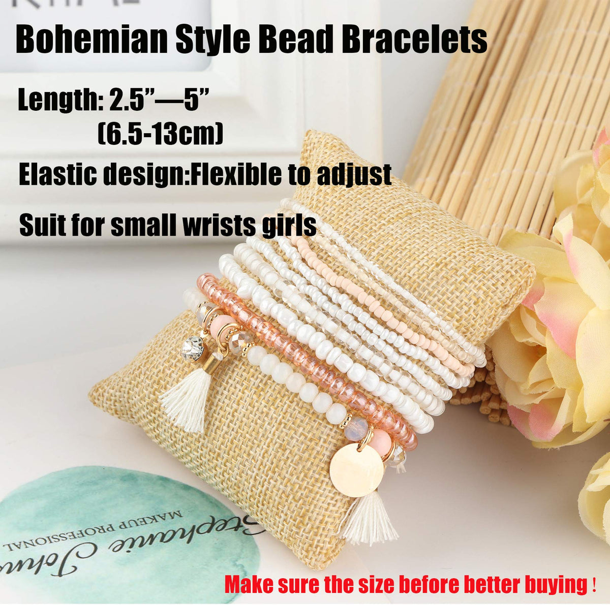 MILACOLATO 6Sets Boho Bead Bracelets Set Multilayered Stackable Bracelets Comfortable Stretch Bracelets Multicolor Bohemian Charm Bracelets for Women Men