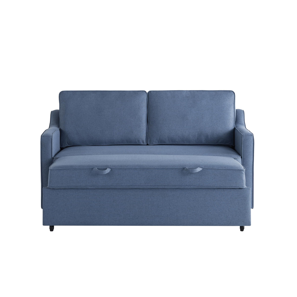 Serta® Corren 68.1" Queen Sized Convertible Sofa, Dream Coil® Comfort, Fingerguard® Pinch Point Protection, Sofa Chenille Fabric, Navy Blue