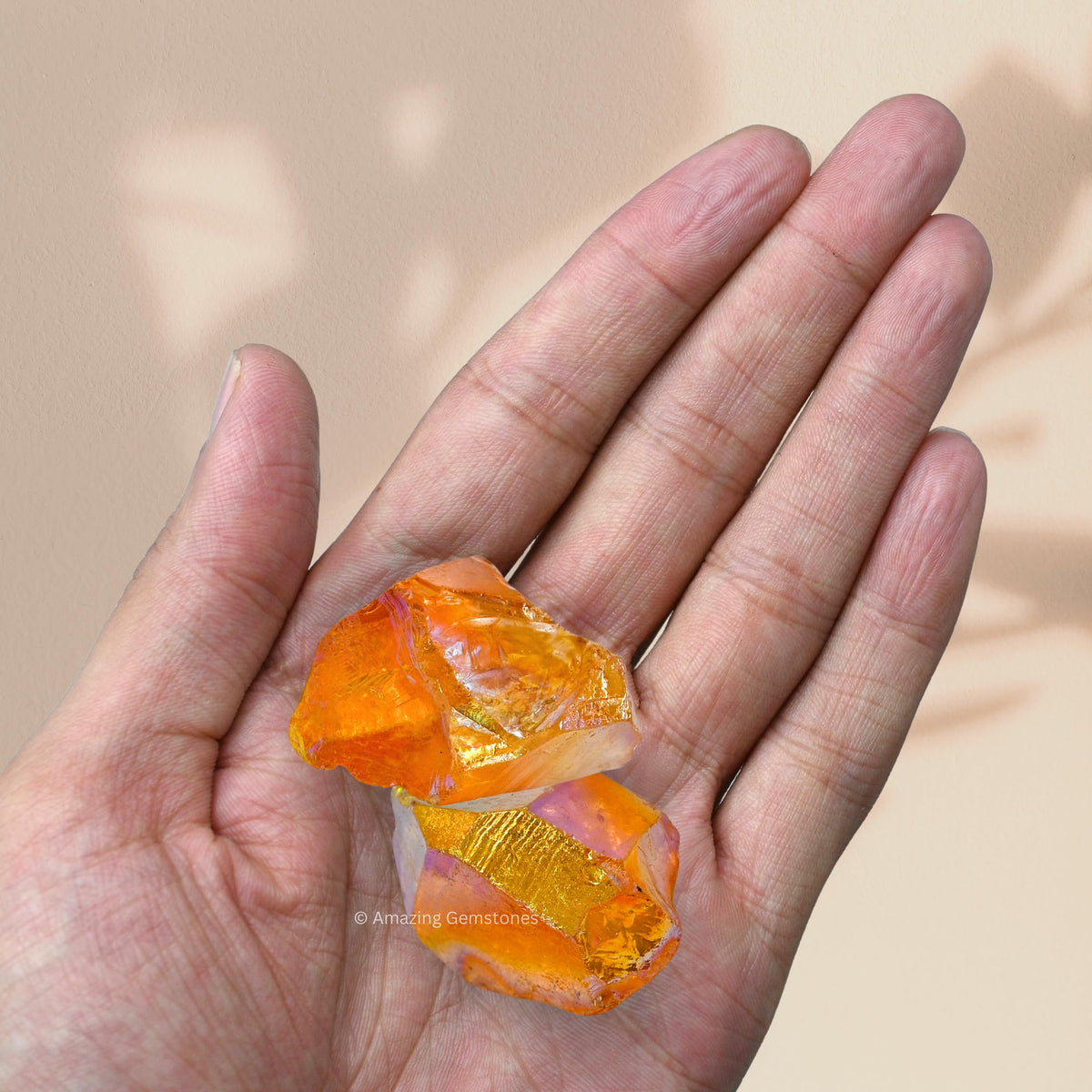 Amazing Gemstone Tangerine Aura Quartz Raw Crystals and Healing Stones, Natural Rocks for Meditation and DIY Raw Stones and Crystals (1 lb)