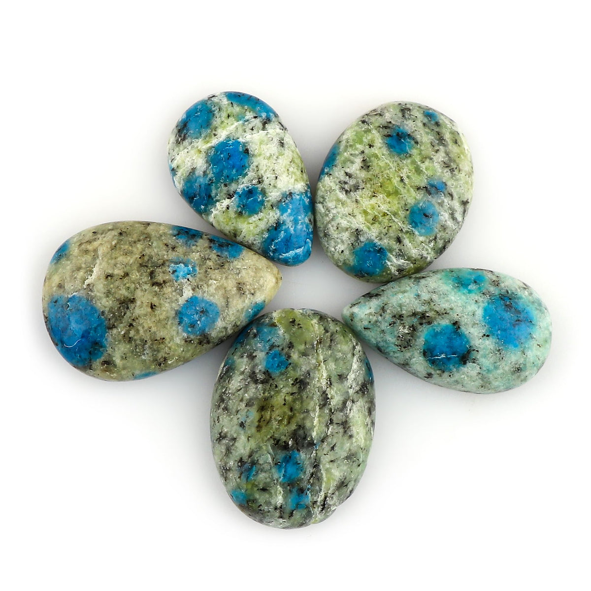 CRYSTALIS Wholesale 5pcs Natural K2 Jasper Loose Gemstone Bulk Cabochons Jewelry Making Supply, Chakra & Healing Polished Stones, Wire Wrapping, DIY, Gem Collection