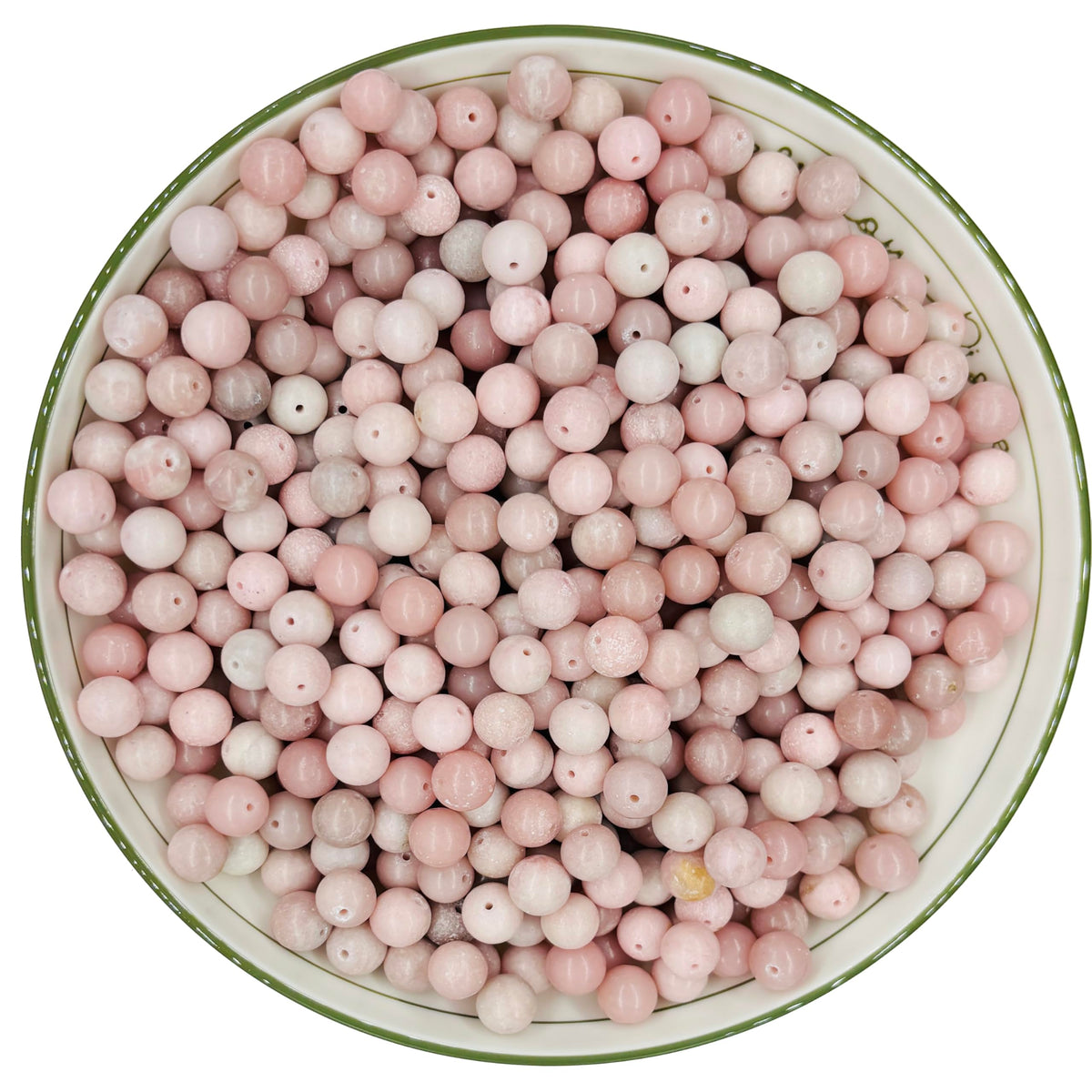WHNKFB 8mm 50PCS Natural Undyed Pink Opal Beads, Rose Quartz-Like Gemstone Loose Beads for Love Energy Jewelry Making, DIY Craft Bulk Supplies with Elastic Cord