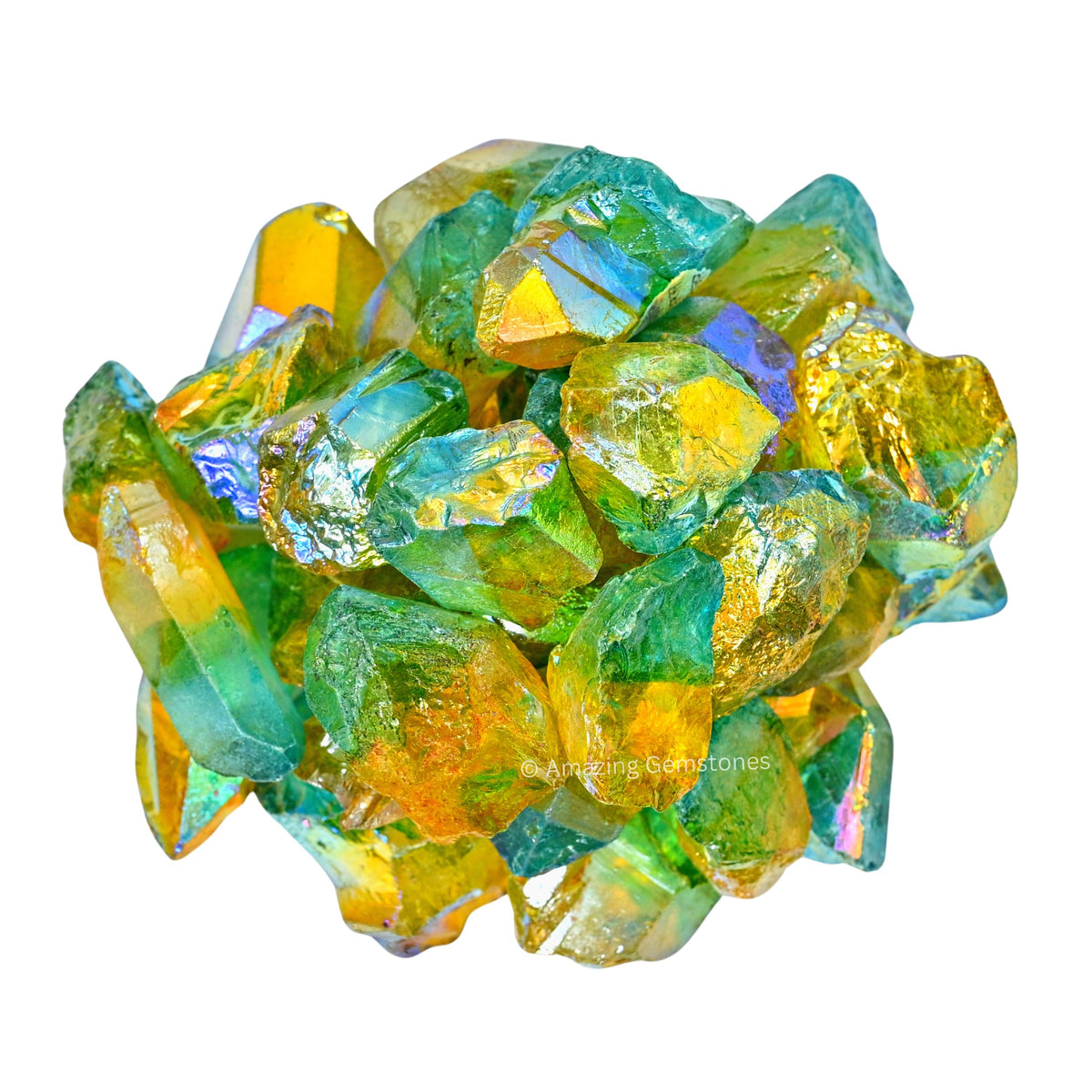 Amazing Gemstone Yellow Aqua Aura Quartz Raw Crystals Point and Healing Stones, Natural Rocks for Meditation and DIY Raw Stones and Crystals (1 lb)