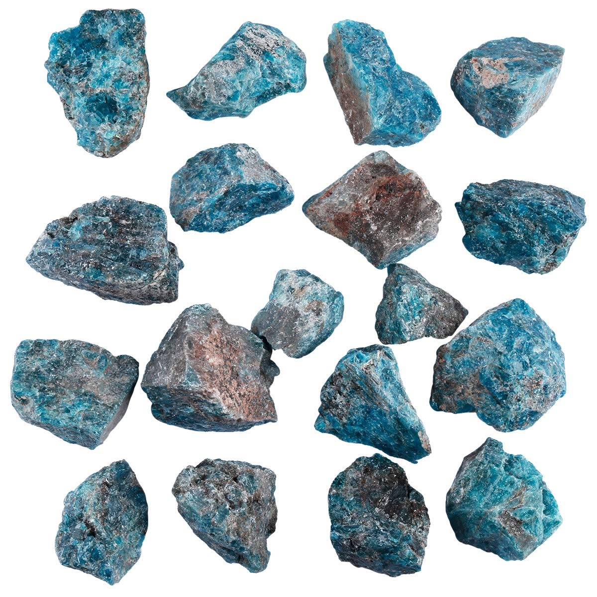 rockcloud 1 lb Natural Healing Crystal for Cabbing,Tumbling,Cutting,Lapidary,Polishing,Reiki Crytsal Healing, Blue Apatite