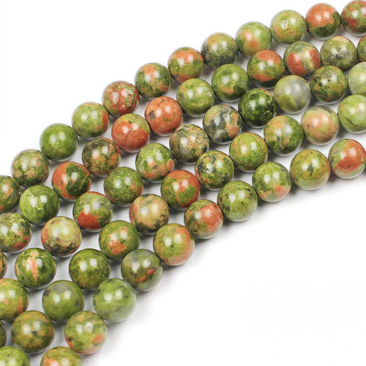 MJDCB Natural Stone Beads Unakite Round Loose Spacer Beads 15'' 4m 6m 8m 10mm 12m for Jewelry Making (10mm)