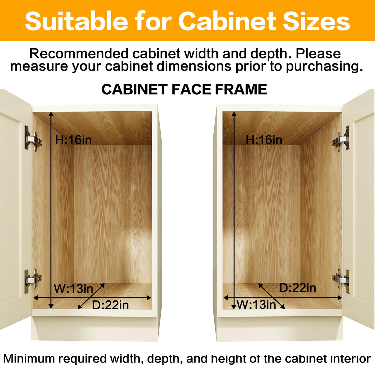 QUYUWU 2-Tier Kitchen Cabinet,Pull Out Cabinet Organizer,Shelf and Drawer Organizer Slide Out Pantry Storaqe Basket in Multiple Sizes (12" W x21 D)