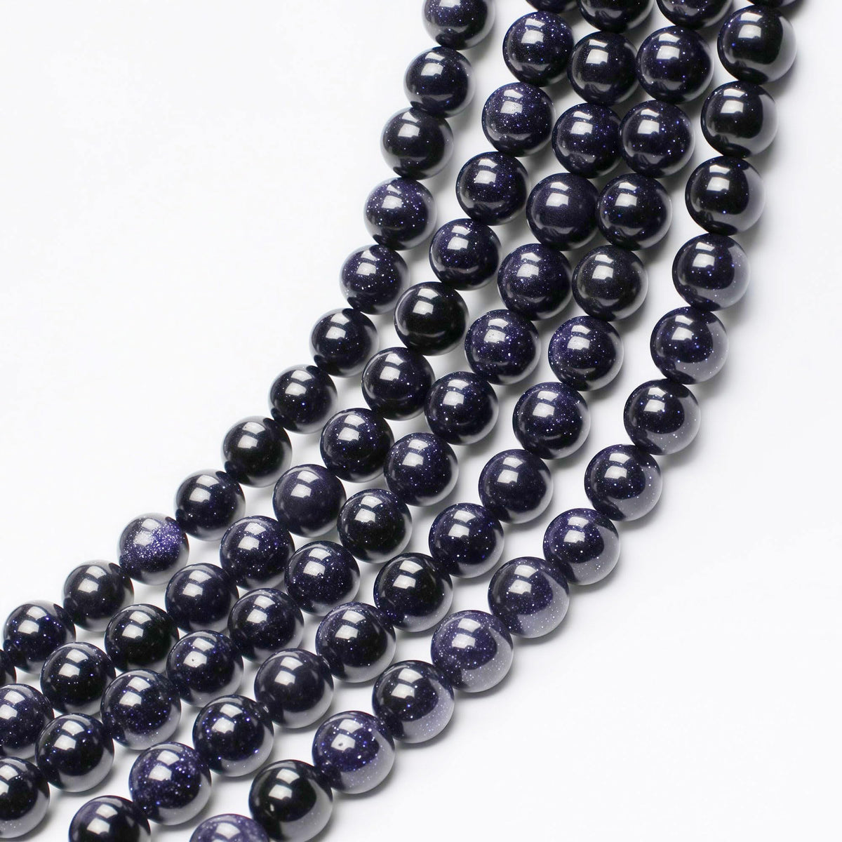 MJDCB Natural Stone Beads Blue Sand Stone Round Loose Beads for Jewelry Making DIY Bracelet Necklace (12mm)