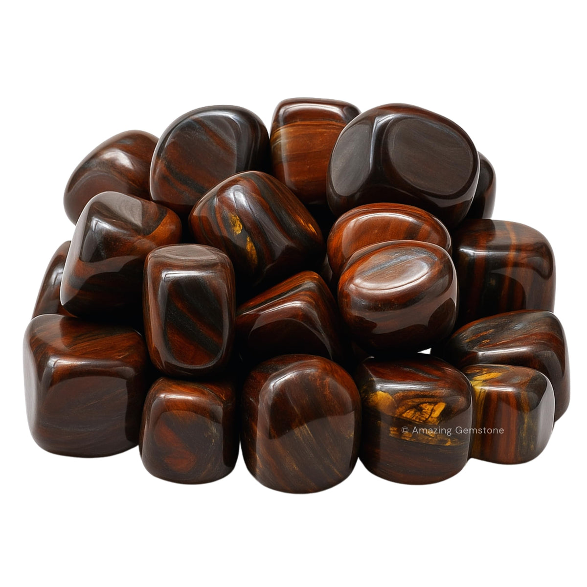 Amazing Gemstone Iron Tiger Eye Crystals and Healing Stones Tumbled - 1000+ Carats Iron Tiger Eye Stone, Healing Stones for Energy Balance, Stress Relief - Premium Polished Gems Rocks for Meditation