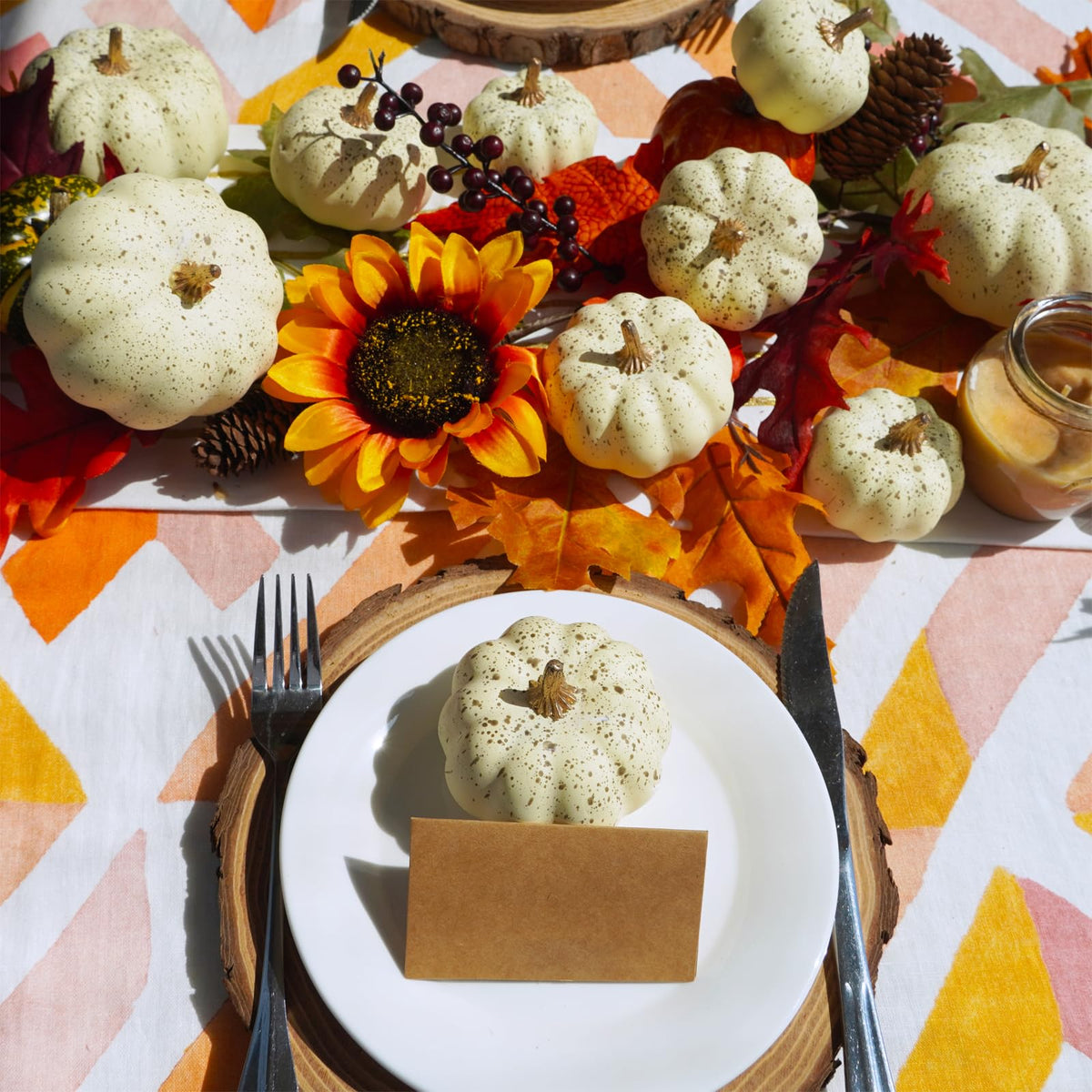 Winlyn 12 Pcs Assorted Harvest Cream Artificial Pumpkins Fall Decorative Pumpkins Small Faux Foam Pumpkins for Farmhouse Wedding Halloween Thanksgiving Baby Shower Table Centerpiece Mantel Décor