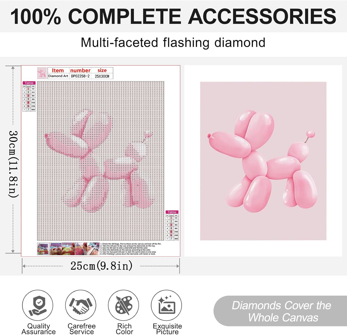 VeGuude Diamond Art Kits for Adults - 6 Pack Pink Diamond Painting for Beginners, Diamond Dots Round 5D Full Drill Paint with Diamonds Pictures Gem Art Painting Kits DIY Crafts Kits 10 x 11.8inch