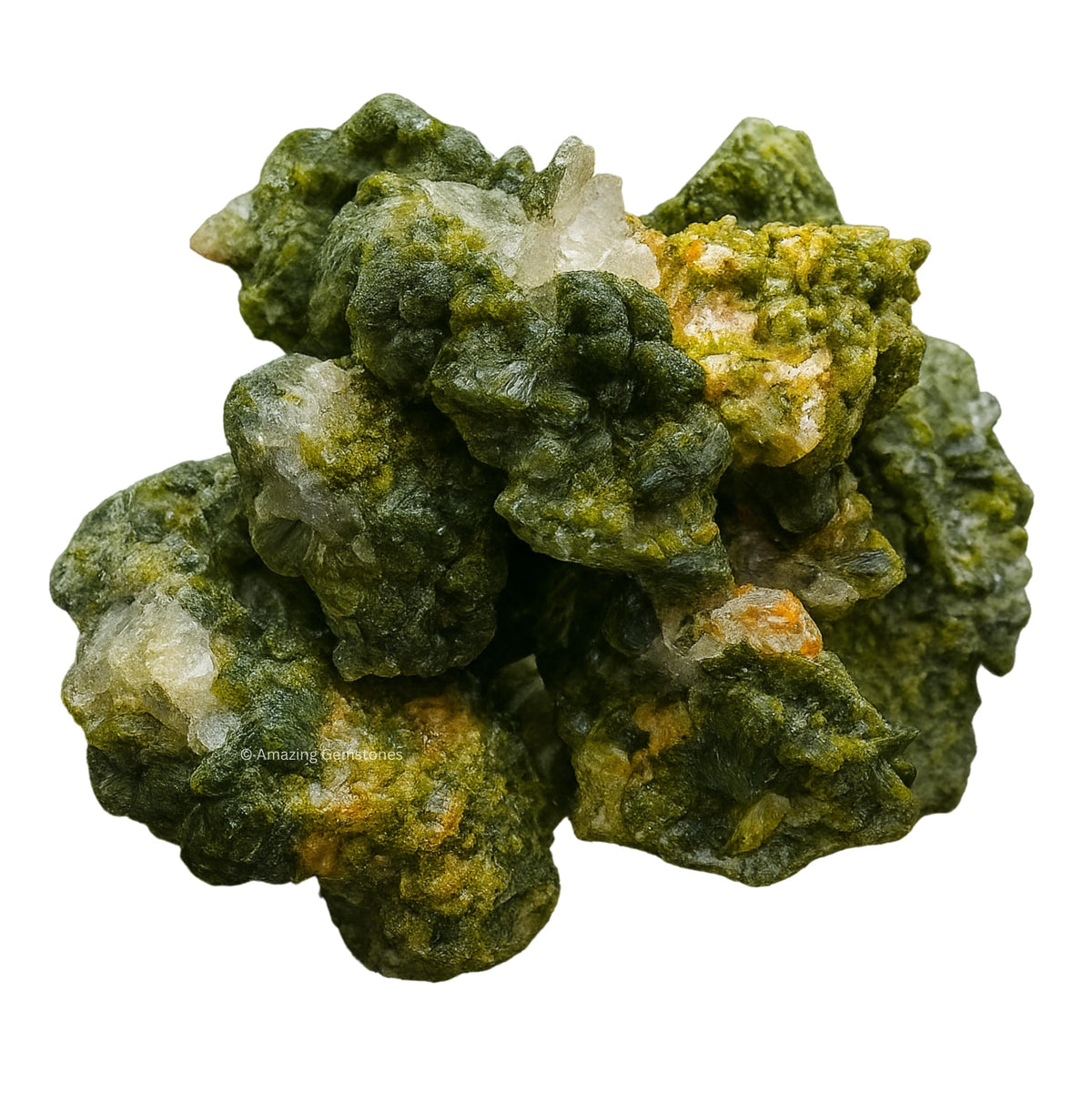 Amazing Gemstone Epidote Crystals and Healing Stones Mineral Specimen - Premium Semi Precious Gem Stones for Spiritual Growth - Geode Cluster for Meditation,Chakra Balance,and Energy Enhancement (M)