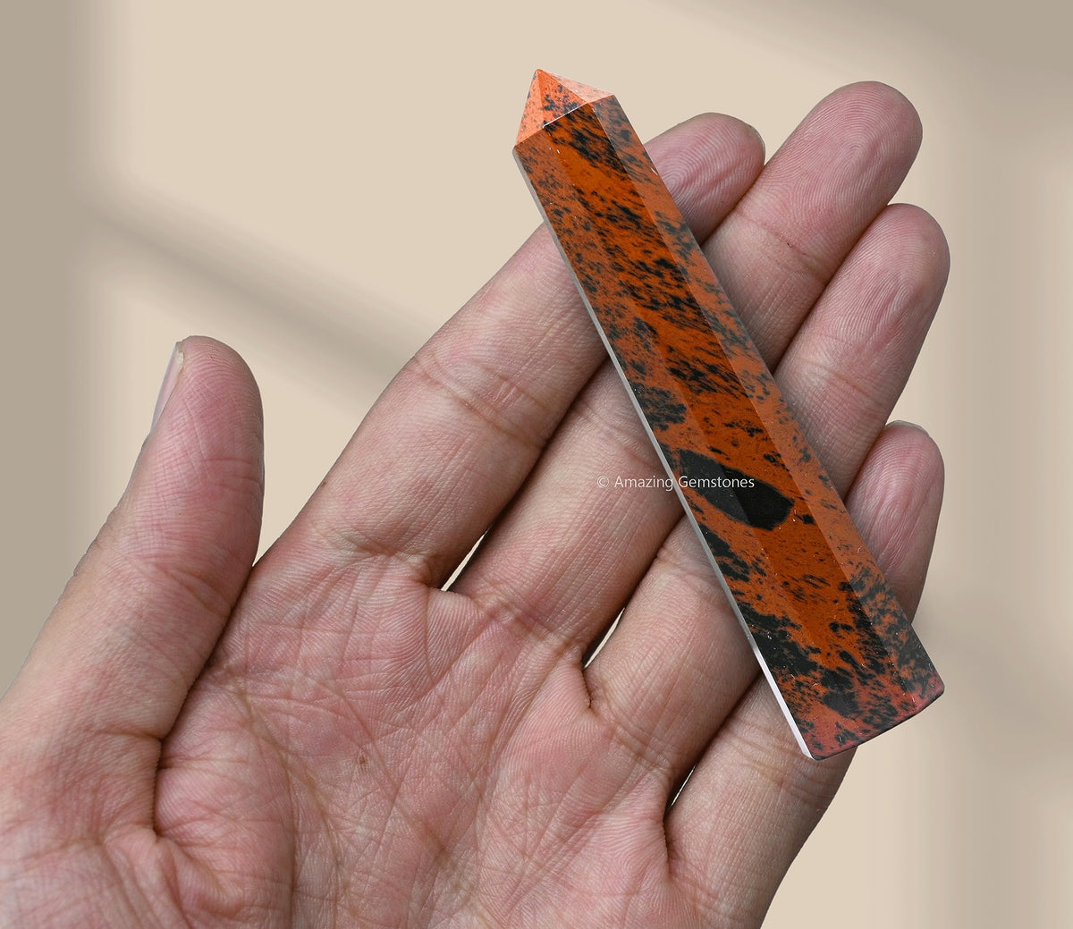 Amazing Gemstone Mahogany Obsidian Crystal Towers ~ Natural Healing Crystal Point Obelisk for Reiki Healing and Crystal Grid (3" to 4" INCH)