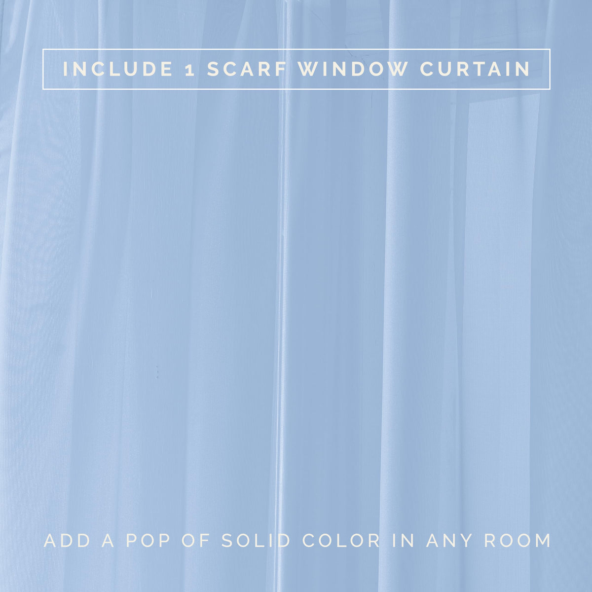 Elegant Comfort Lightweight Sheer Voile Window Scarf Valance - 216 Inch Long - 1 Panel Sheer Curtain for Living Room, Event Decor, Bedroom, (1 Piece) 55" X 216'' Long, Light Blue
