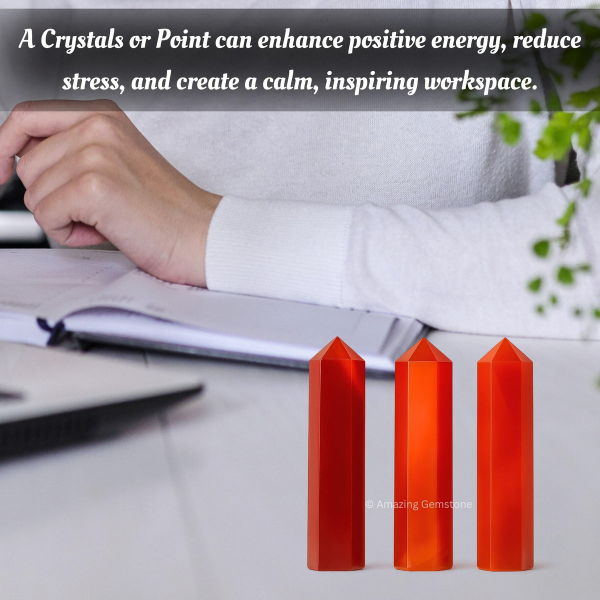 Amazing Gemstone Red Onyx Crystal Points Bulk Healing Crystals - Pack of 3 Single Terminated Healing Wand Point Bulk Crystals for Crafts, Crystal Grid, DIY Work - Premium Crystals for Beginners Gifts