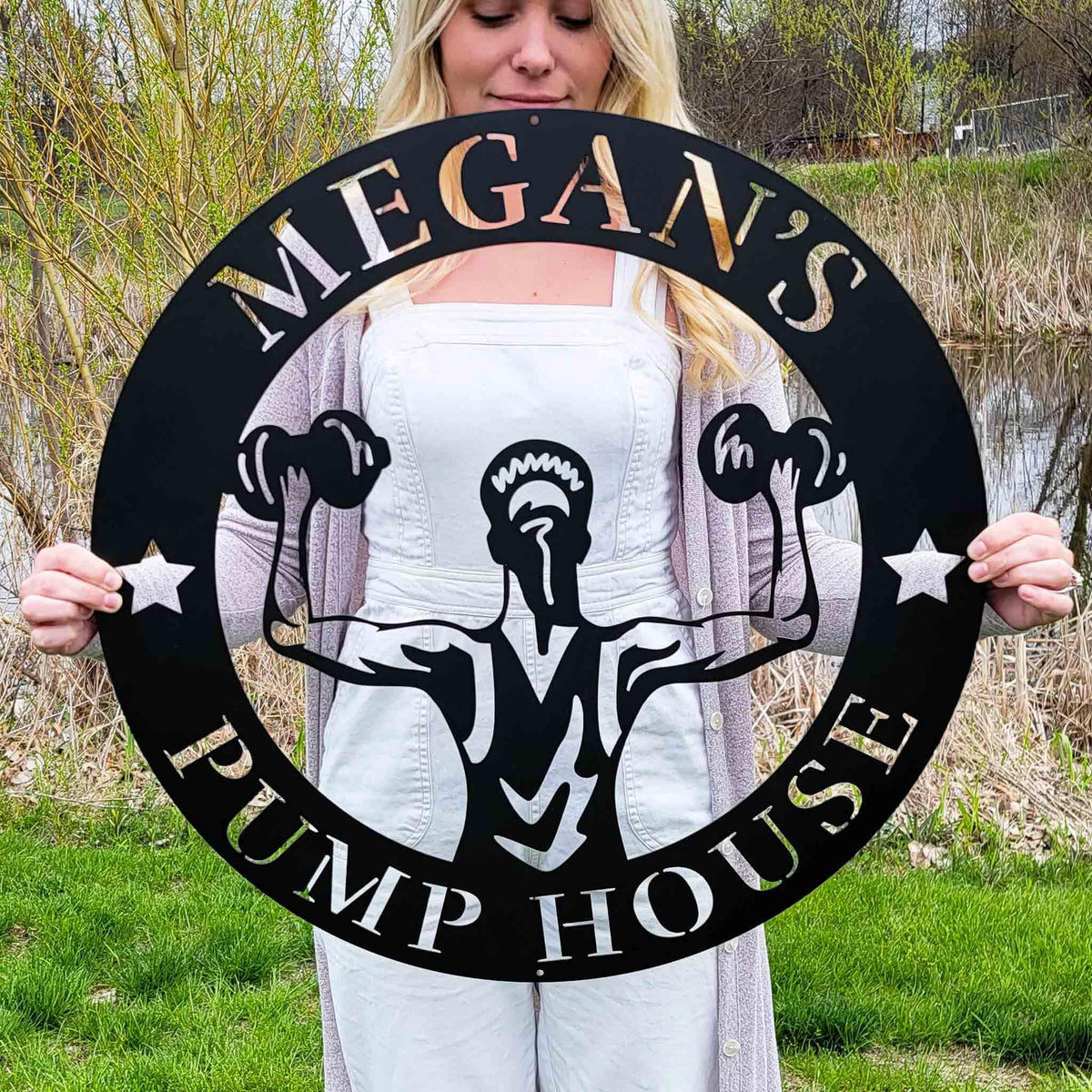 Personalized Ladies Fitness Home Gym Sign | Metal Work Out Decor | Custom Gym Name Sign | Workout Wall Art, Personalized Gifts, Gym Wall Art