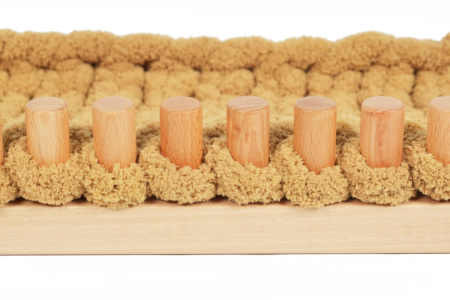 SRYBLT 2-Pack DIY Chunky Knit Blanket Loom, 30.2-inch Long Beech Wood Base with Solid Wood Pegs, Stackable for Portability, Expandable Connections, and Clear Coating (with Brand Name)