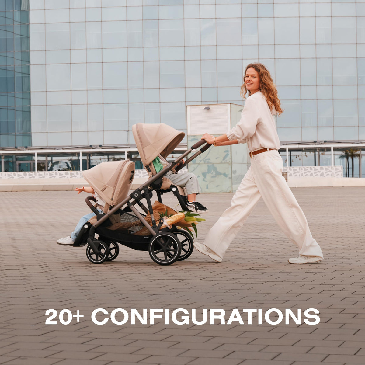 Cybex Gazelle S Stroller Modular Double for Infant and Toddler Includes Detachable Shopping Basket Over 20+ Configurations Folds Flat Easy Storage, Sky Blue, 1.0 Count, 5.0 liters, 28.4 pounds