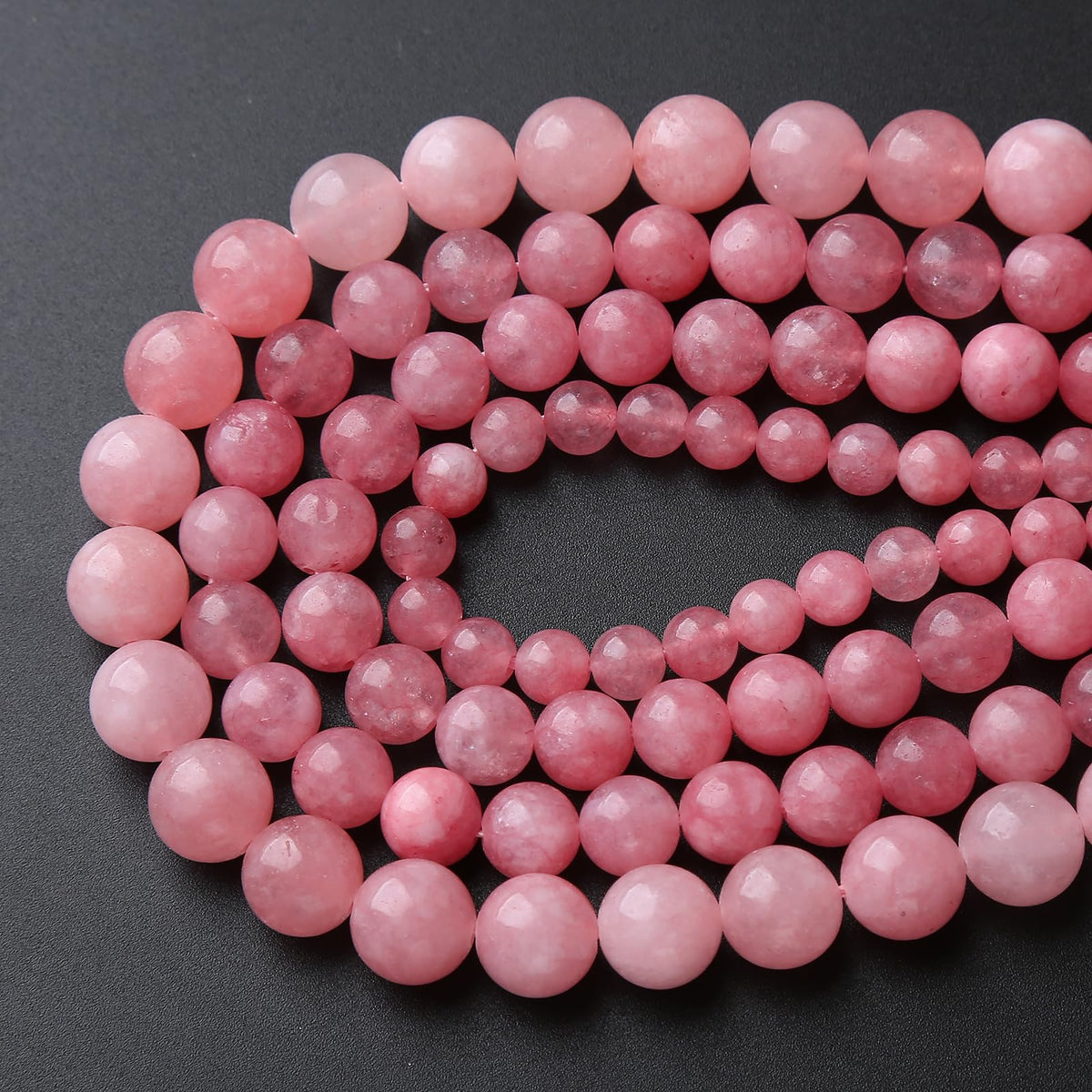 60pcs 6mm Natural Rose Pink Chalcedony Stone Round Loose Beads for Jewelry Making DIY Bracelets Necklaces Crystal Energy Healing Stone Beads 15" (6mm, Rose Pink Chalcedony)