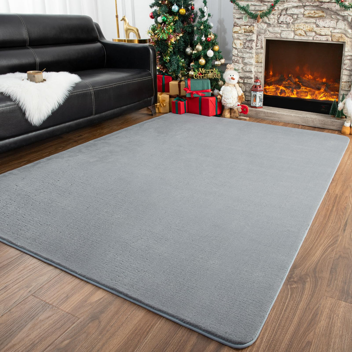 Przemy Washable Area Rug for Living Room Bedroom, 6x9 Feet Grey Memory Foam Rug, Super Soft Modern Indoor Carpet for Kids Room Girls Boys Dorm Nursery Decor Mat