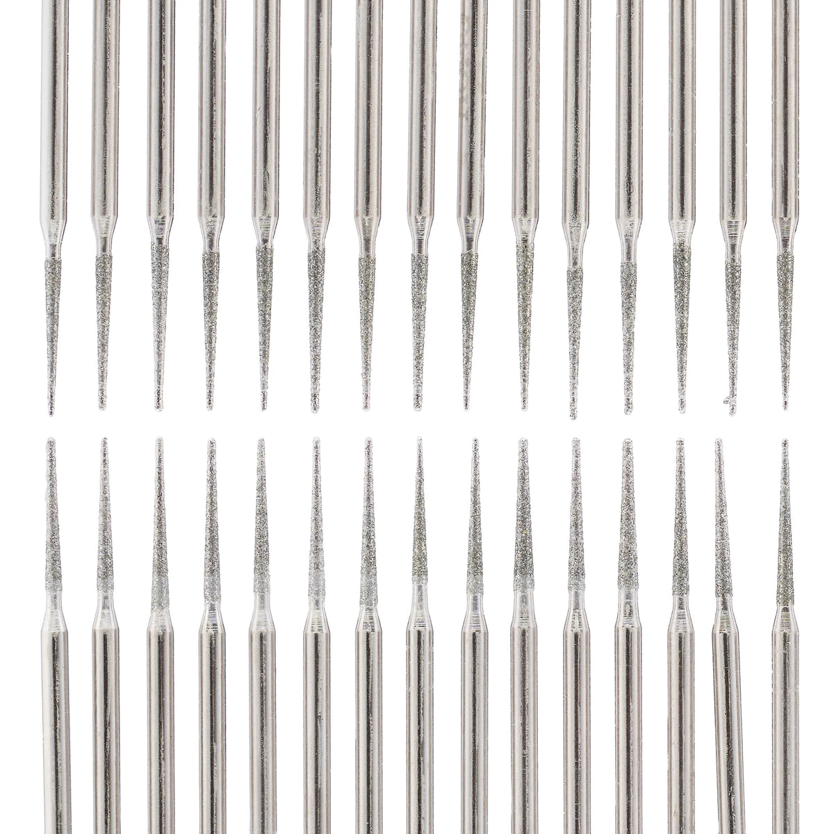 Diamond Tipped Rotary Tool Burr Bits, Tapered Grinder Burr 3/32inch Shank, Grinding Engraving for Stone Carving Tools Pack of 30Pcs