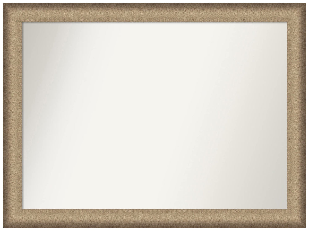 Amanti Art Bronze Wall Mirror 32x43 Elegant Brushed Bronze Rectangle Bathroom Mirror for Wall Decor Living Room, X-Large Casual Frame, Hangs Horizonally and Vertically, Bathroom Decor, Non-Beveled