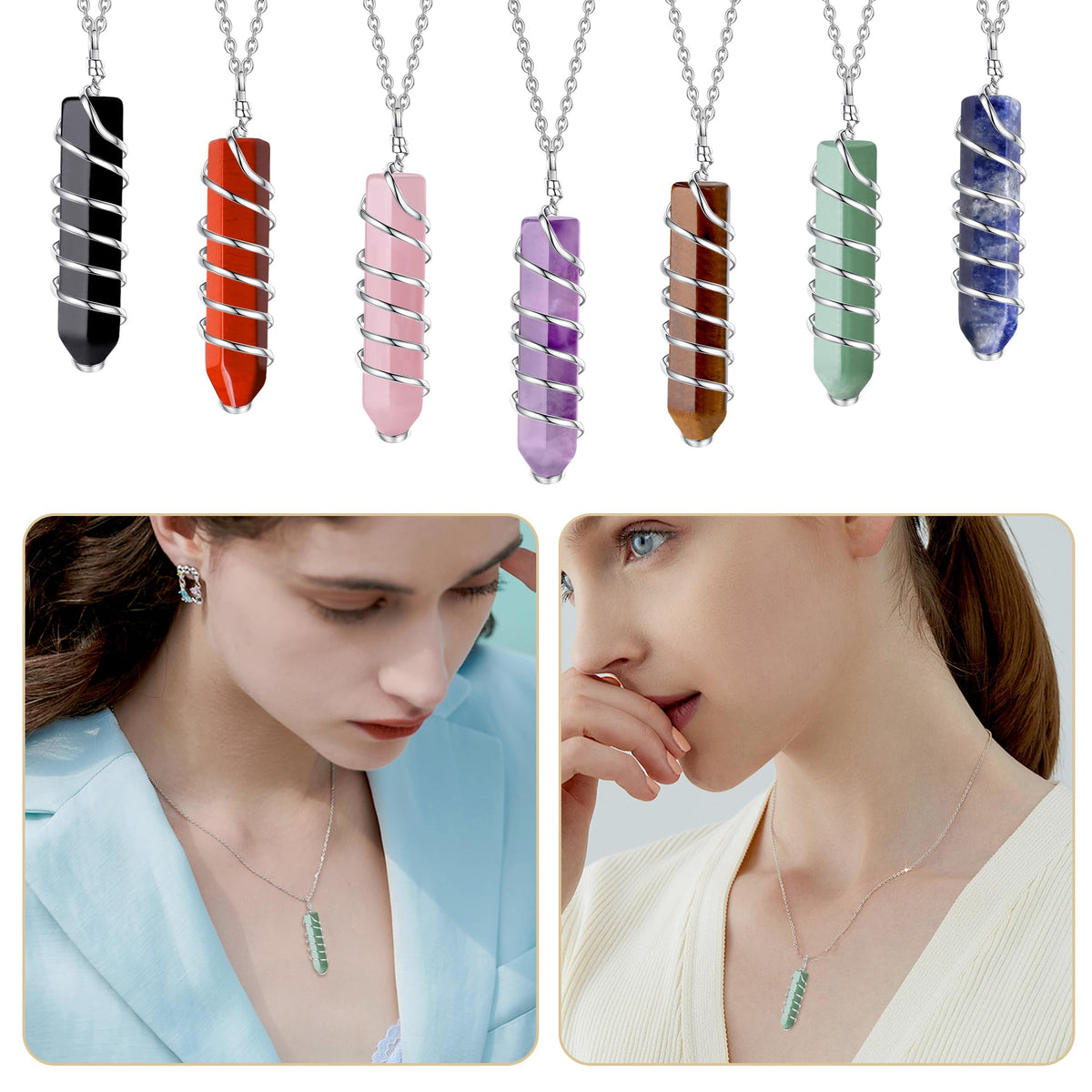 QINJIEJIE Green Aventurine 20 PCS Healing Crystals Stones Sets Wands Bulk Natural Pocket Crystal Towers Assorted Pointed Reiki Gemstones Polished Energy Meditation Chakra Gifts for Women Men