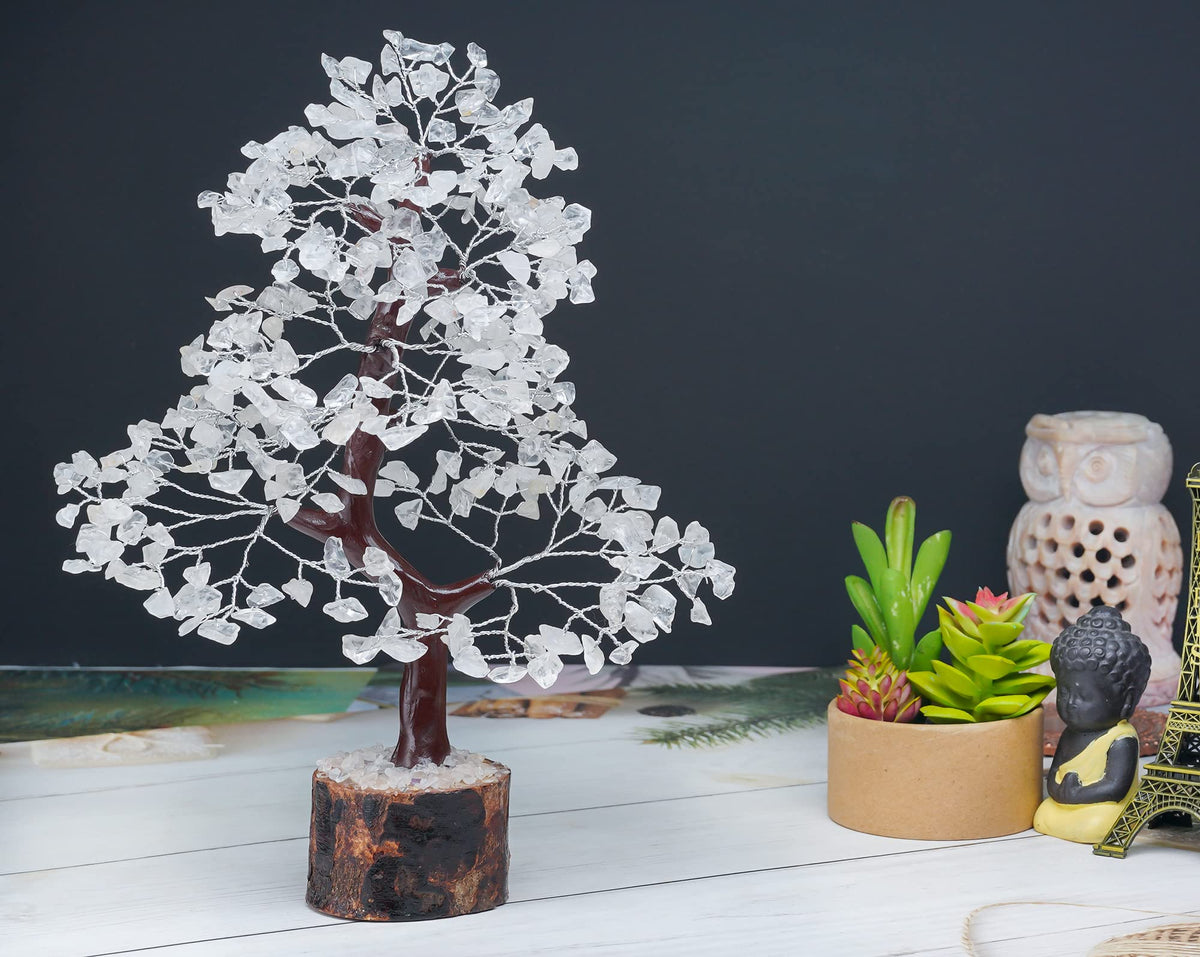 Crocon® Clear Quartz Crystal Tree Birthday Gifts for Women, Men, Friends Healing Crystals Tree of Life Sister Gift for Her, Home Decor, Gift for Mom, House Warming Gift New Home Unique Gifts Idea