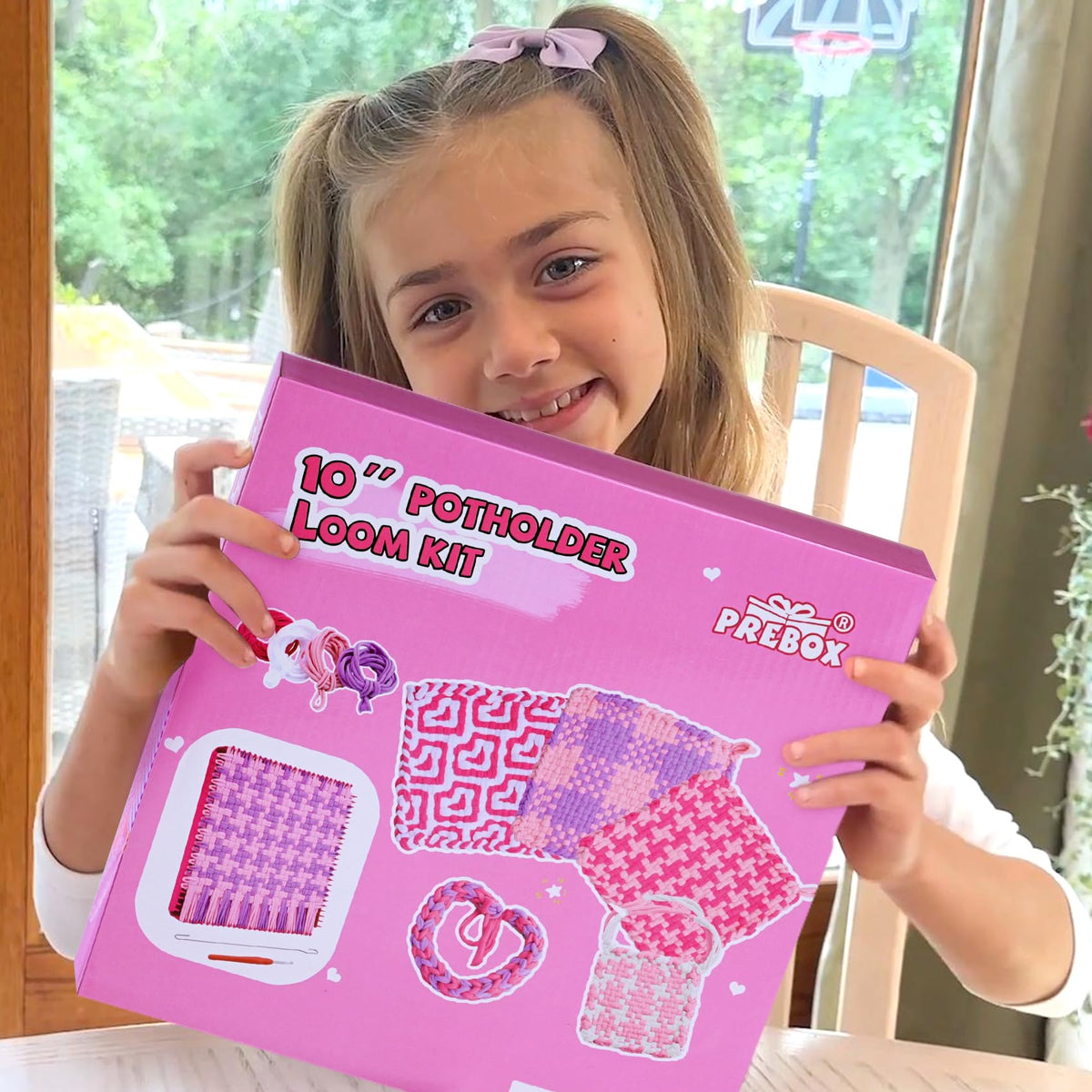 Pro 10 Inch Potholder Loom Kit for Kids & Beginners, Large Weaving Loom Crafts for Girls Age 6-12 Year Old & Adults, Gift Ideas for Birthday & Christmas, 112 Delicate Loops to Make 2 Pot Holders