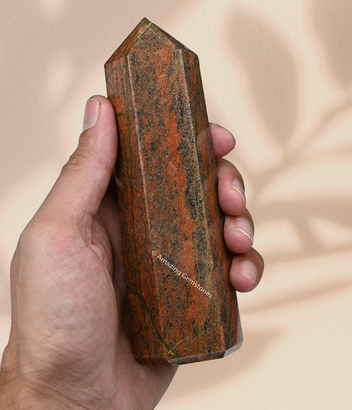 Amazing Gemstone Large Unakite Crystal Towers ~ Natural Healing Crystal Point Obelisk for Reiki Healing and Crystal Grid (5.5 to 6 INCH)