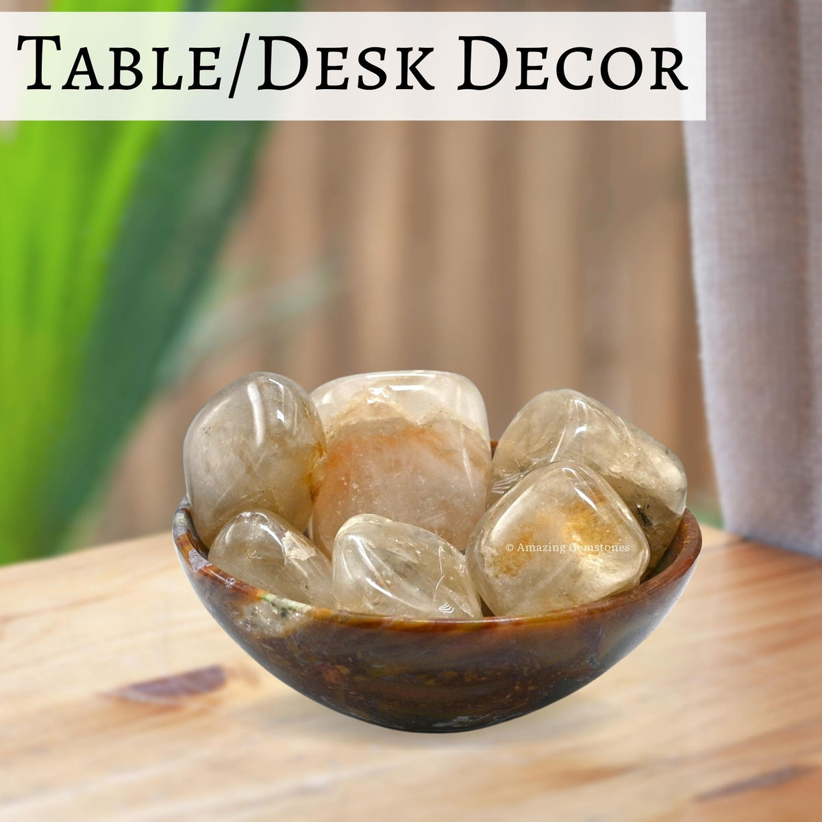 Amazing Gemstone Citrine Crystal Tumbled Stones Polished Rocks - Natural Gem Stones for Healing - DIY Crystals for Protection (1 Piece)