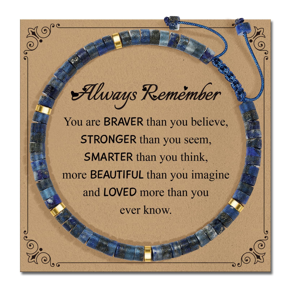 ZOKCC Inspirational Christmas Bracelet Gifts for Women: Healing Natural Stone Bracelet - Thinking of You Get Well Soon Birthday Gifts for Friend Sister Bestie BFF
