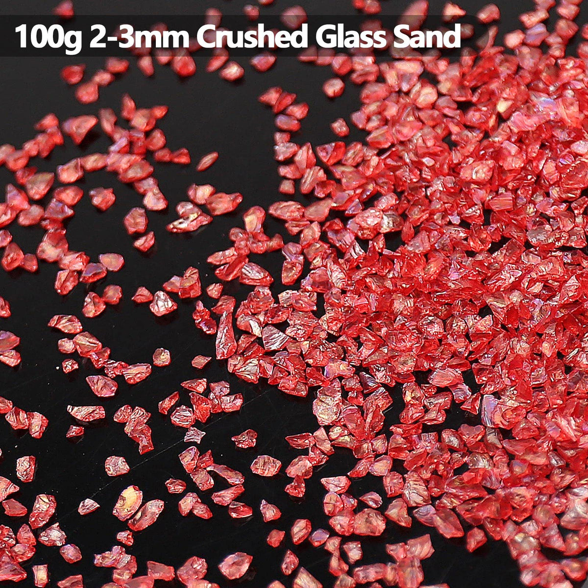 Irregular Crushed Glass Chips Sprinkles, 100g Metallic Chunky Glitter Stones for Nail Art, Resin Mold Filler, DIY Crafts, Vase Filler, Jewelry Making (Red AB)